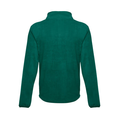 THC HELSINKI promotional jacket in dark green (detail view) with custom logo branding