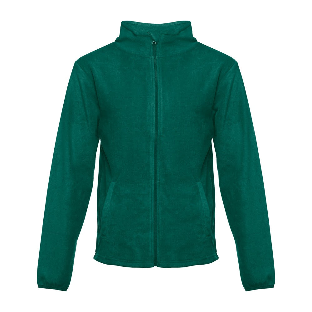 THC HELSINKI promotional jacket in dark green with custom logo branding