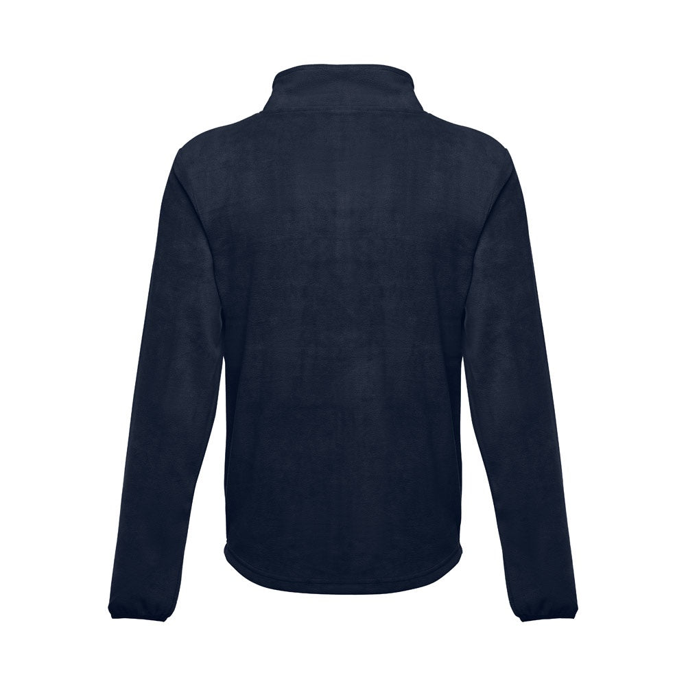 THC HELSINKI promotional jacket in navy blue (detail view) with custom logo branding