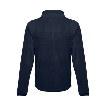 THC HELSINKI promotional jacket in navy blue (detail view) with custom logo branding