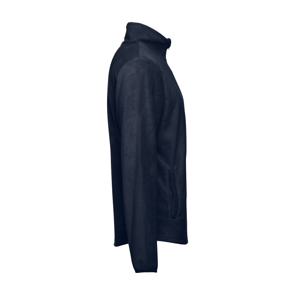 THC HELSINKI promotional jacket in navy blue (detail view) with custom logo branding