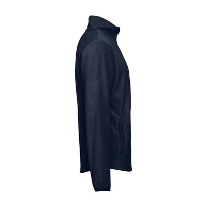 THC HELSINKI promotional jacket in navy blue (detail view) with custom logo branding