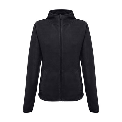 THC HELSINKI WOMEN promotional jacket in black (detail view) with custom logo branding