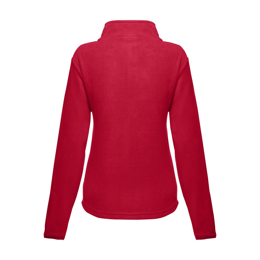 THC HELSINKI WOMEN promotional jacket in red (detail view) with custom logo branding