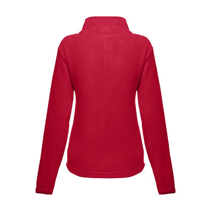 THC HELSINKI WOMEN promotional jacket in red (detail view) with custom logo branding