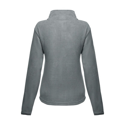 THC HELSINKI WOMEN promotional jacket in grey (detail view) with custom logo branding
