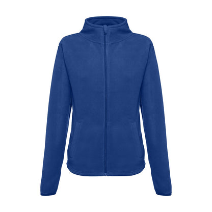 THC HELSINKI WOMEN promotional jacket in royal blue (detail view) with custom logo branding
