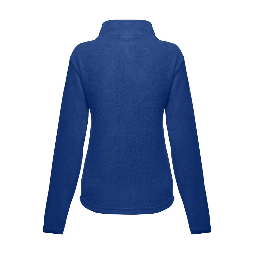 THC HELSINKI WOMEN promotional jacket in royal blue (detail view) with custom logo branding