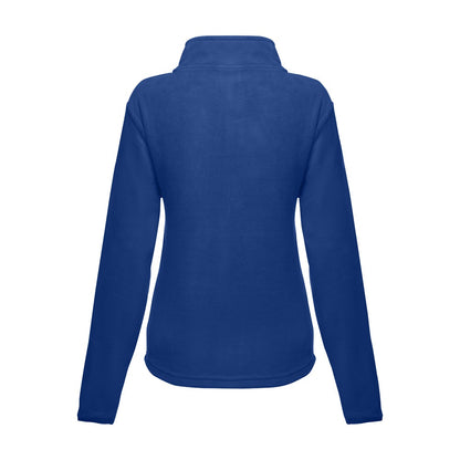 THC HELSINKI WOMEN promotional jacket in royal blue (detail view) with custom logo branding