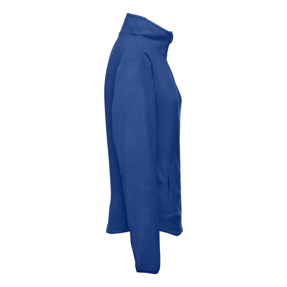THC HELSINKI WOMEN promotional jacket in royal blue (detail view) with custom logo branding
