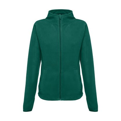 THC HELSINKI WOMEN promotional jacket in dark green (detail view) with custom logo branding