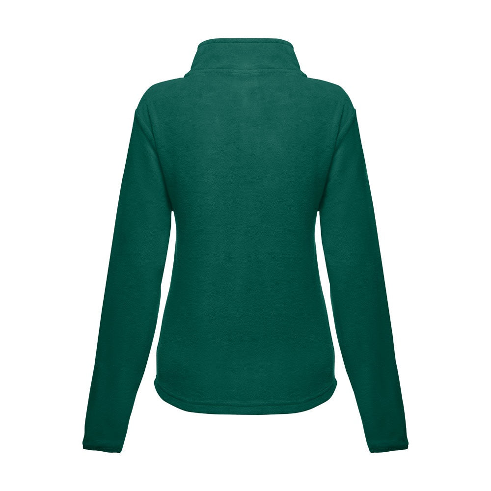 THC HELSINKI WOMEN promotional jacket in dark green (detail view) with custom logo branding