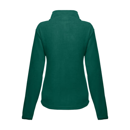 THC HELSINKI WOMEN promotional jacket in dark green (detail view) with custom logo branding