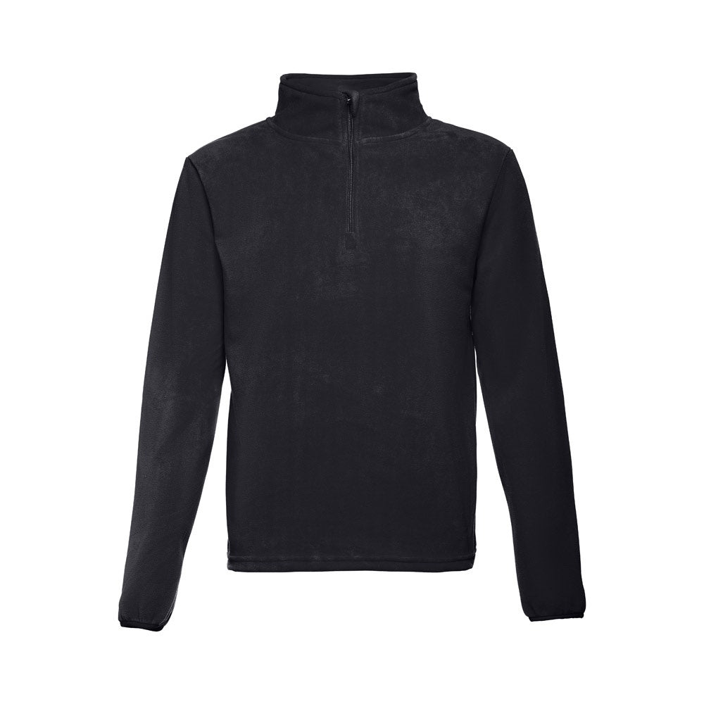 THC VIENNA promotional jacket in black (detail view) with custom logo branding