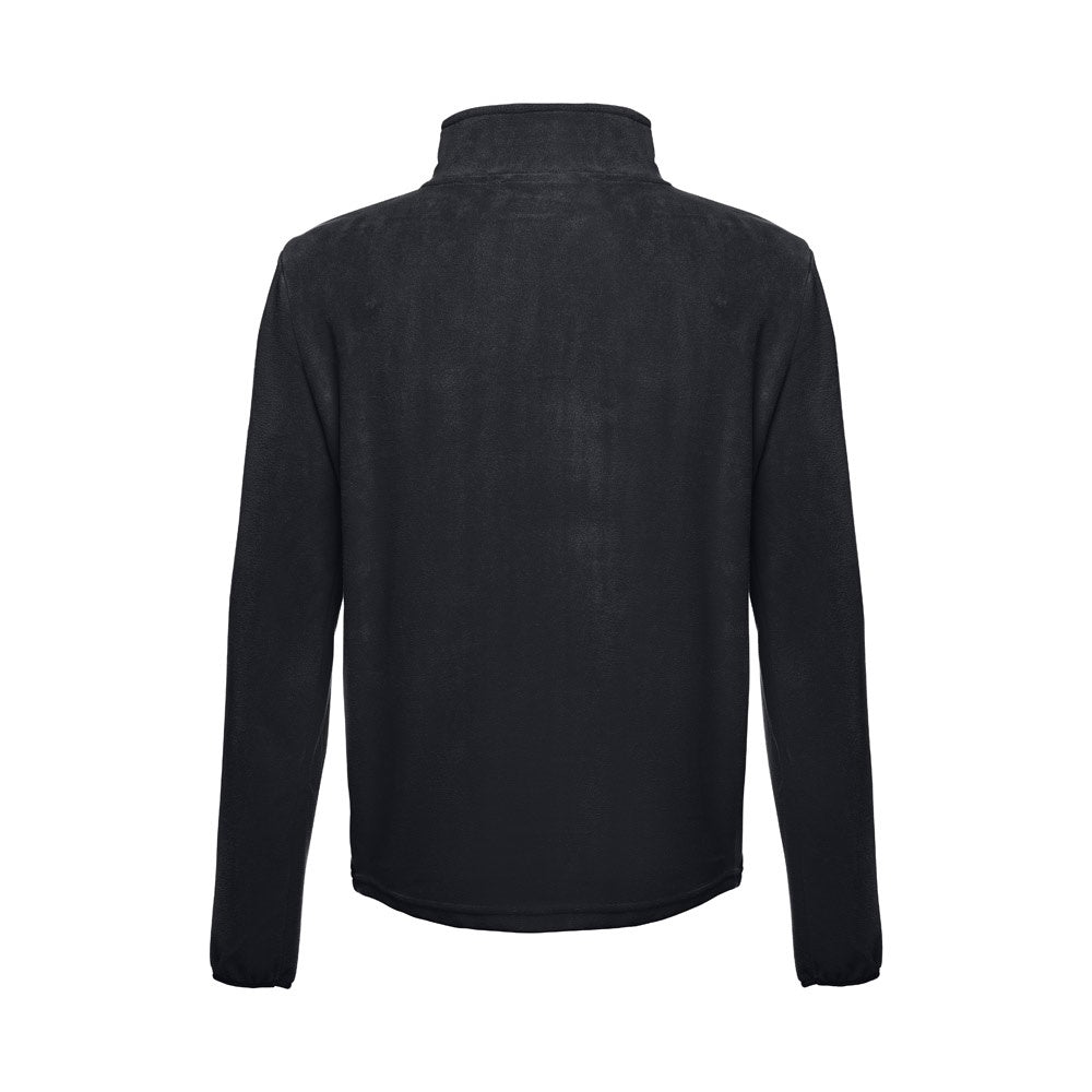THC VIENNA promotional jacket in black (detail view) with custom logo branding