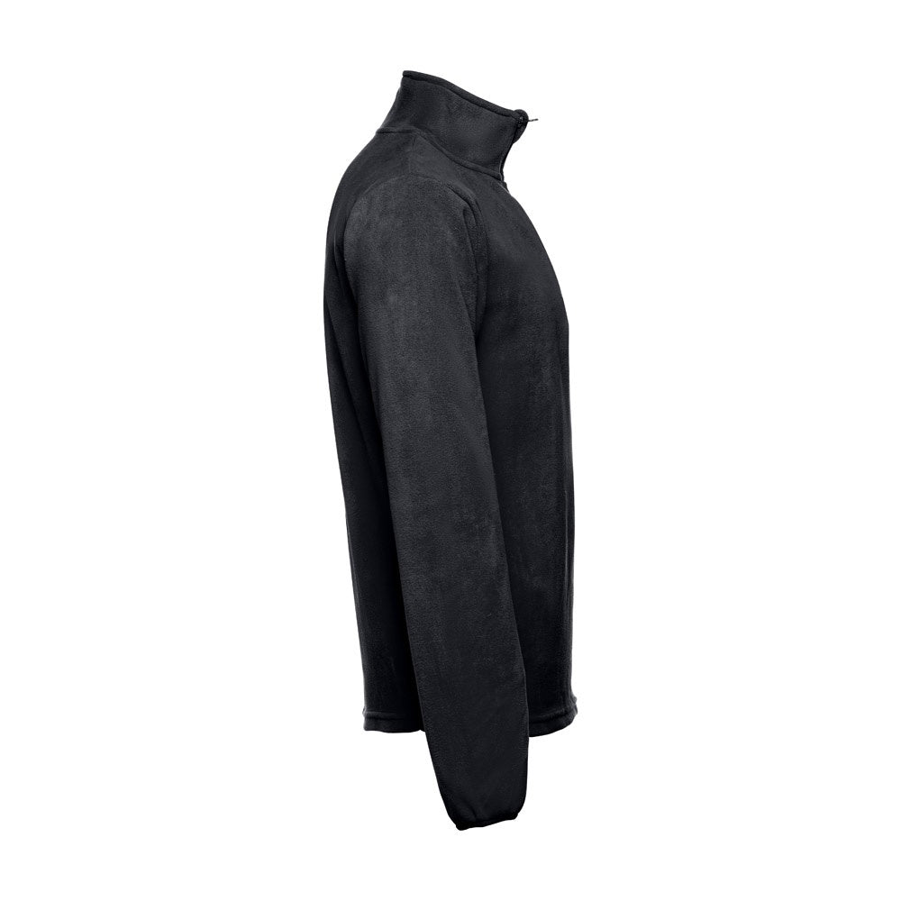 THC VIENNA promotional jacket in black (detail view) with custom logo branding
