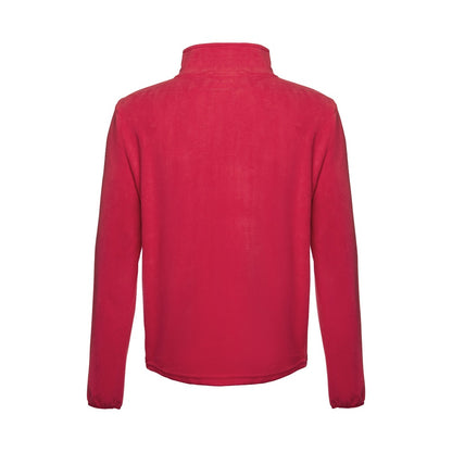 THC VIENNA promotional jacket in red (detail view) with custom logo branding