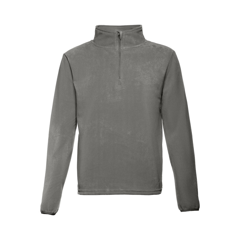 THC VIENNA promotional jacket in grey (detail view) with custom logo branding