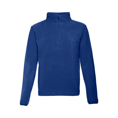 THC VIENNA promotional jacket in royal blue (detail view) with custom logo branding