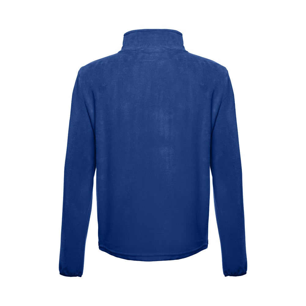 THC VIENNA promotional jacket in royal blue (detail view) with custom logo branding