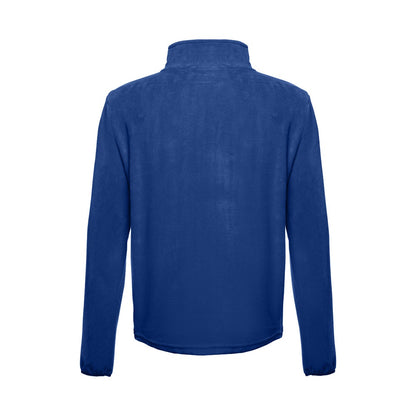 THC VIENNA promotional jacket in royal blue (detail view) with custom logo branding