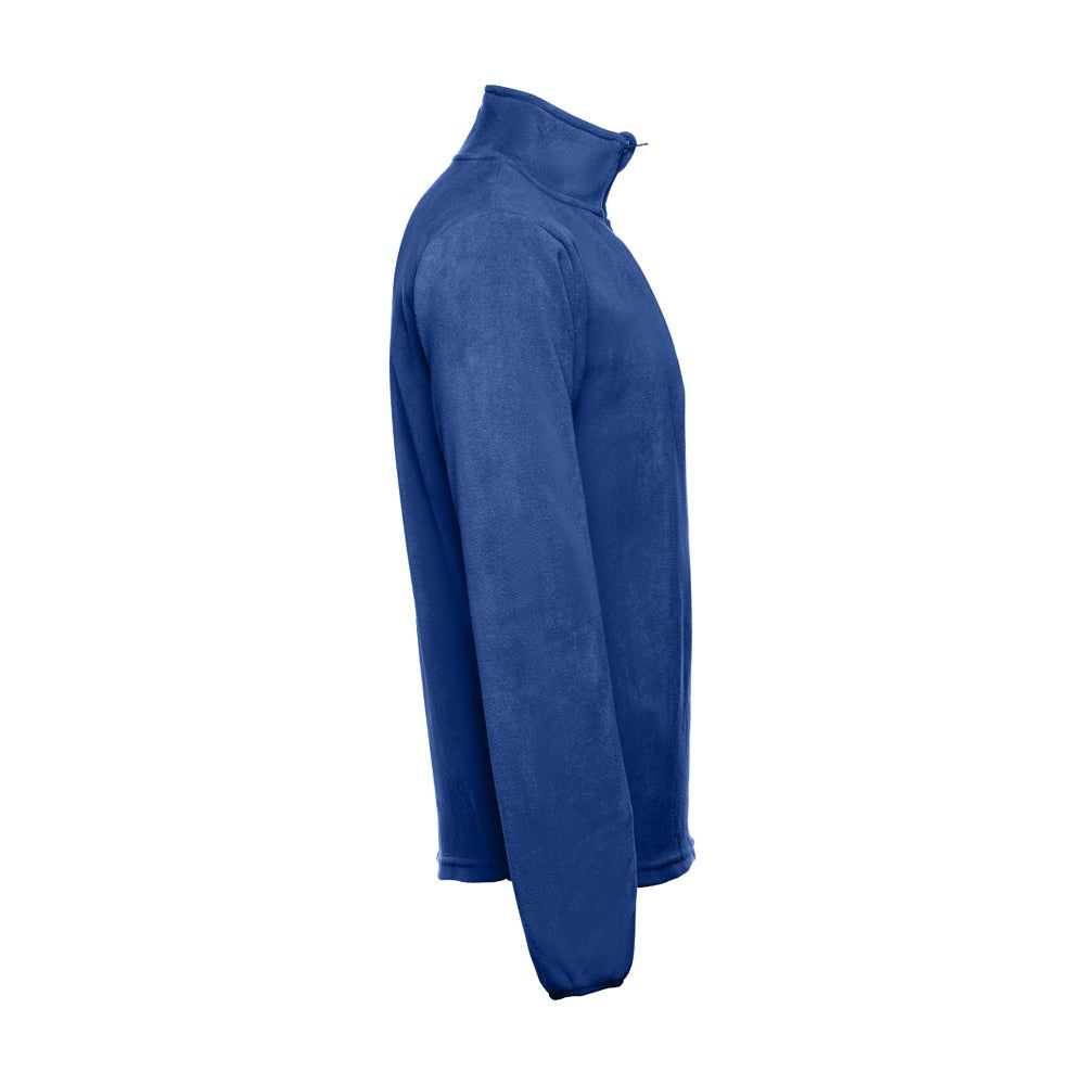 THC VIENNA promotional jacket in royal blue (detail view) with custom logo branding
