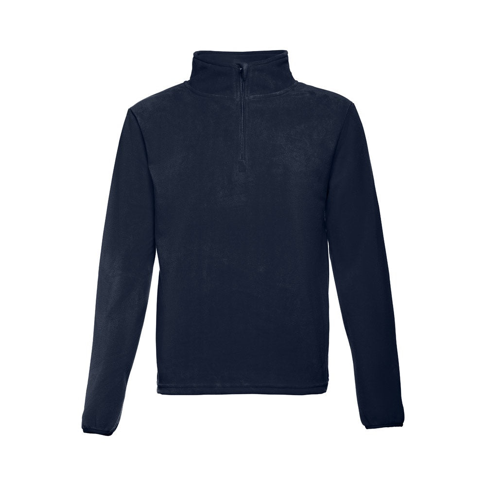 THC VIENNA promotional jacket in navy blue (detail view) with custom logo branding