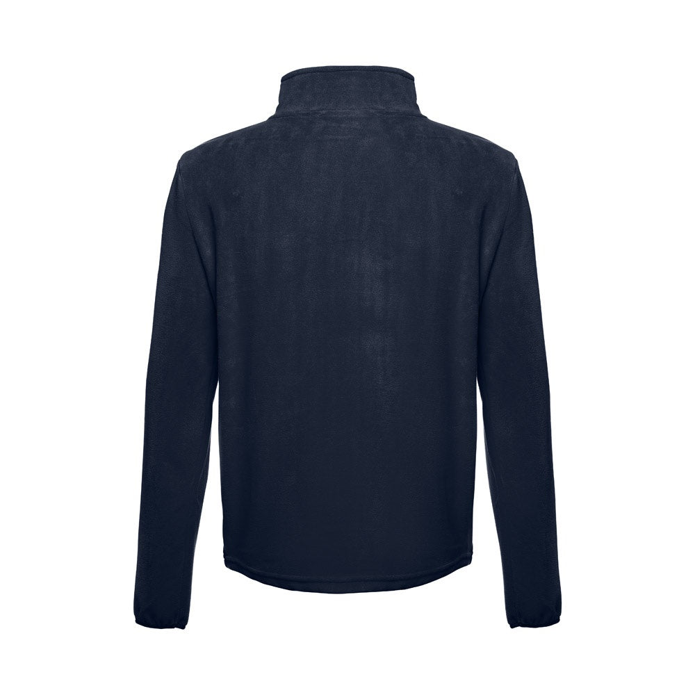 THC VIENNA promotional jacket in navy blue (detail view) with custom logo branding