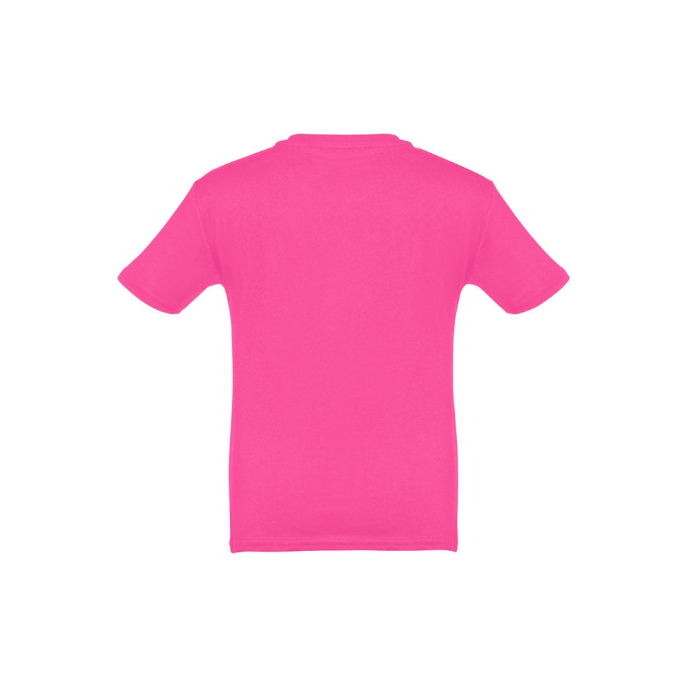 THC QUITO promotional kids' garment in pink (detail view) with custom logo branding