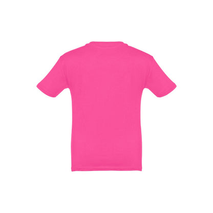 THC QUITO promotional kids' garment in pink (detail view) with custom logo branding