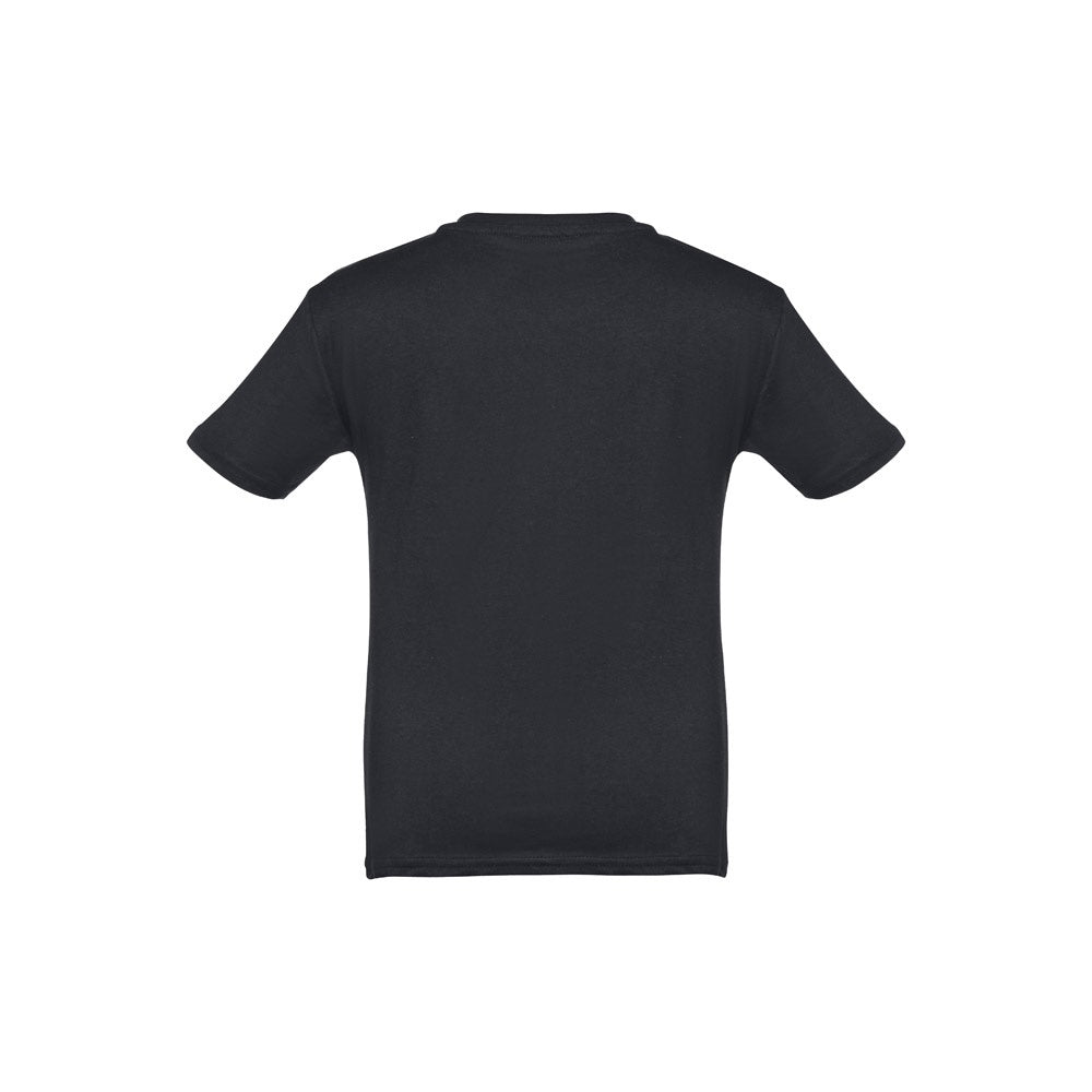 THC QUITO promotional kids' garment in black (detail view) with custom logo branding