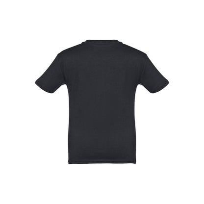 THC QUITO promotional kids' garment in black (detail view) with custom logo branding