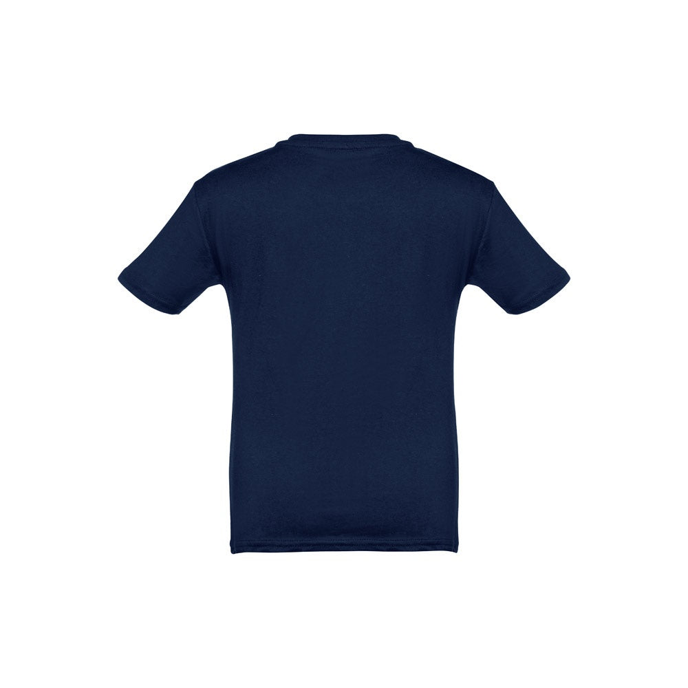 THC QUITO promotional kids' garment in blue (detail view) with custom logo branding