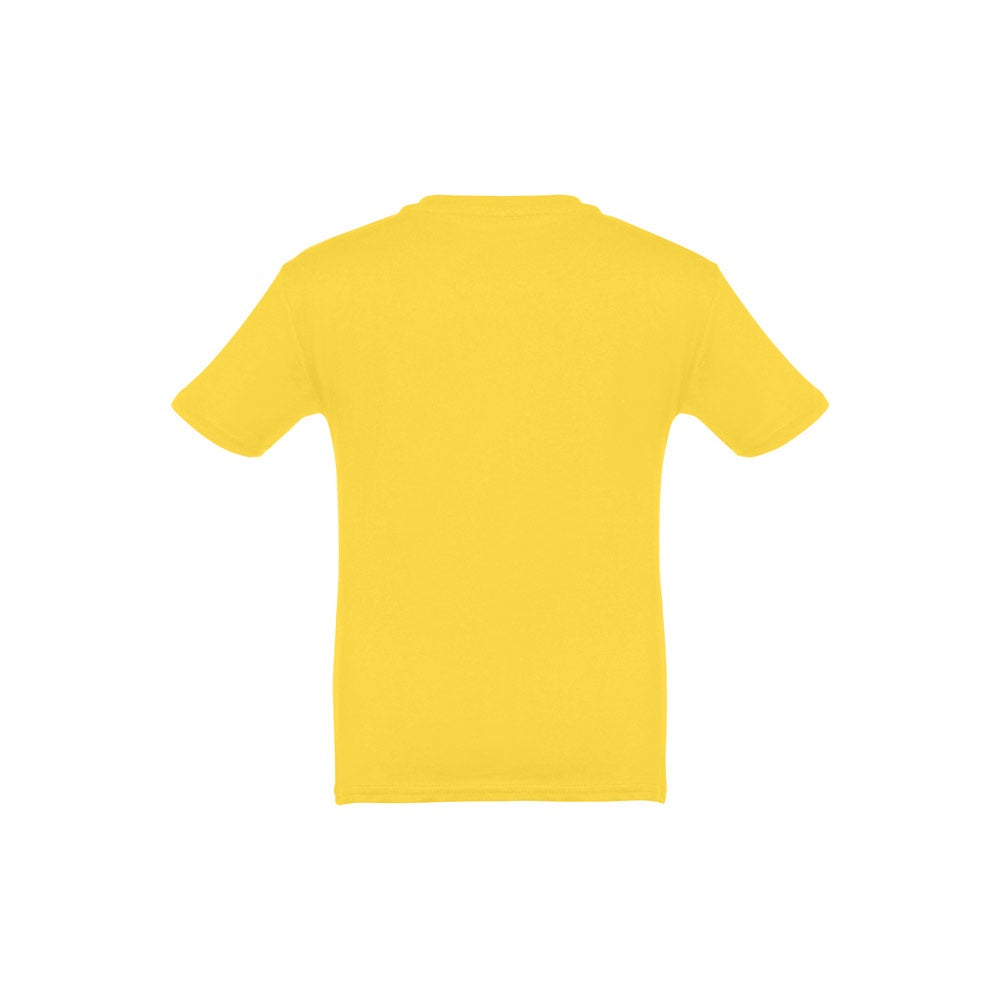 THC QUITO promotional kids' garment in yellow (detail view) with custom logo branding