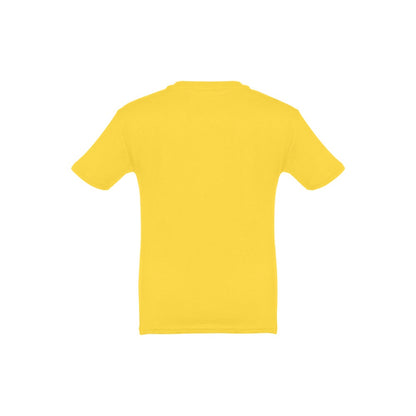 THC QUITO promotional kids' garment in yellow (detail view) with custom logo branding