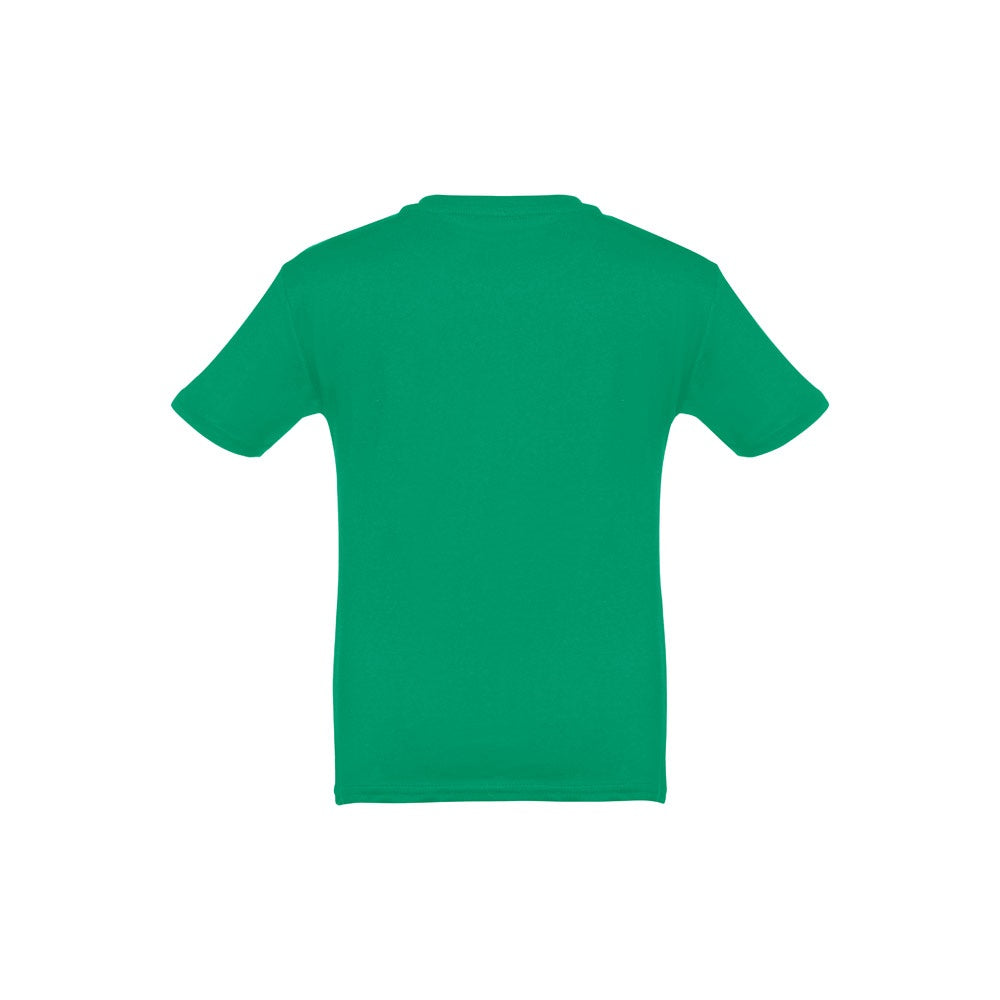 THC QUITO promotional kids' garment in green (detail view) with custom logo branding