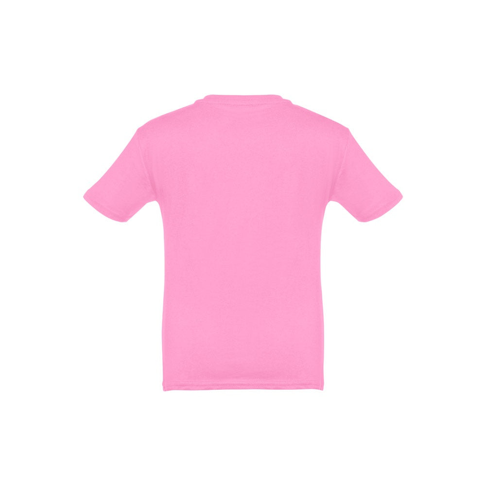 THC QUITO promotional kids' garment in light pink (detail view) with custom logo branding
