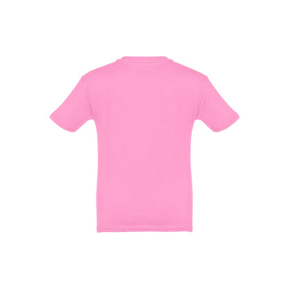 THC QUITO promotional kids' garment in light pink (detail view) with custom logo branding