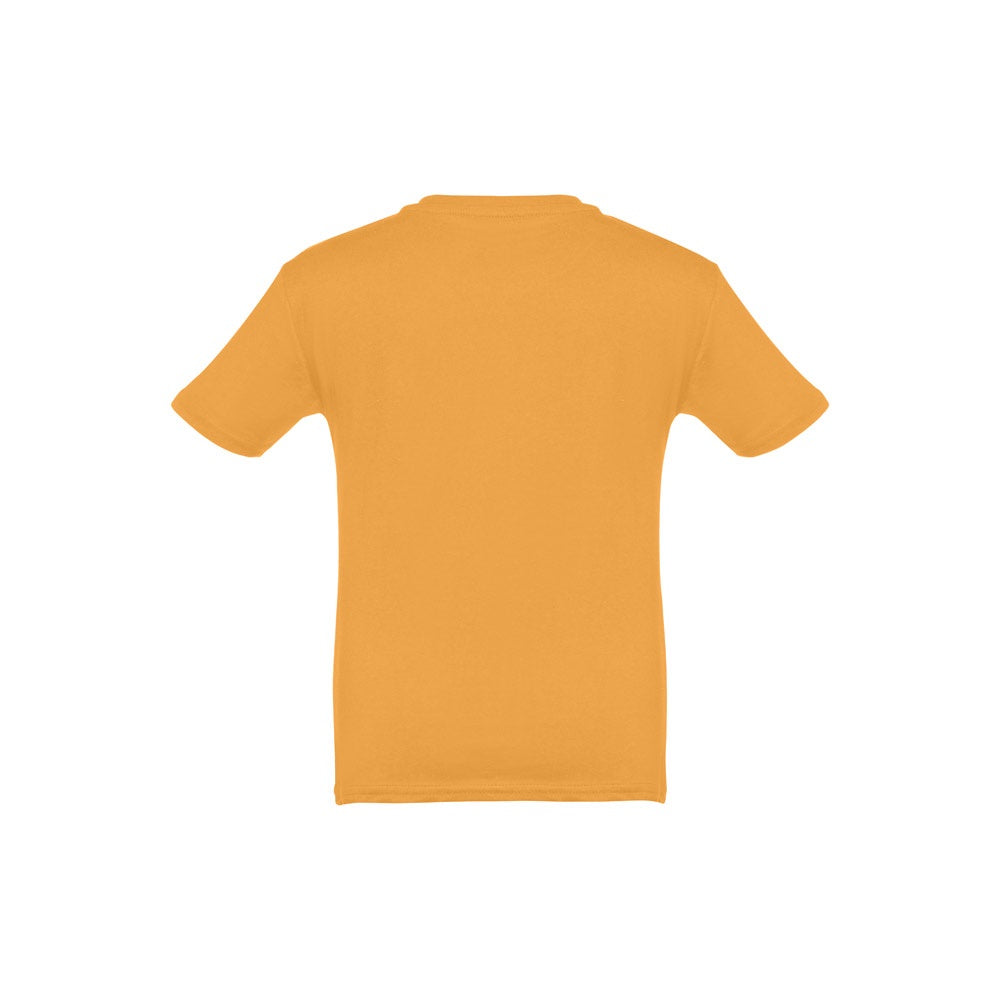 THC QUITO promotional kids' garment in dark yellow (detail view) with custom logo branding