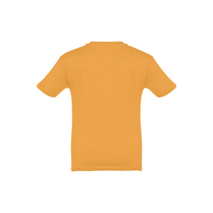THC QUITO promotional kids' garment in dark yellow (detail view) with custom logo branding