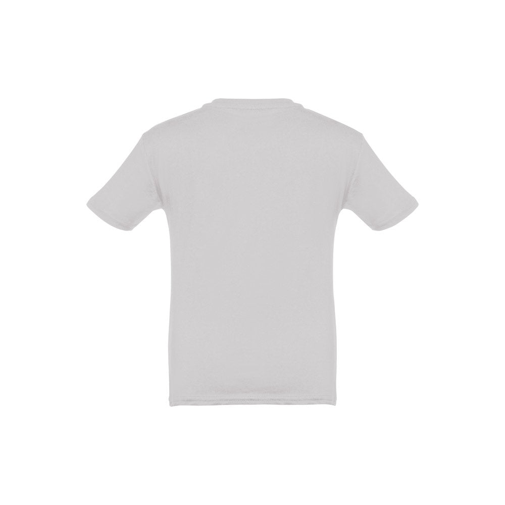 THC QUITO promotional kids' garment in light grey (detail view) with custom logo branding