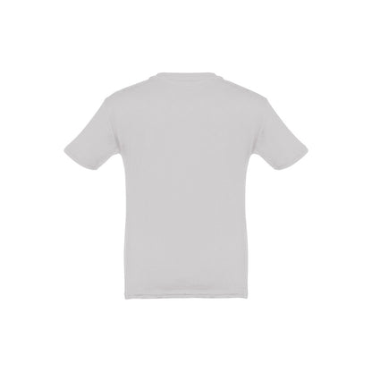 THC QUITO promotional kids' garment in light grey (detail view) with custom logo branding