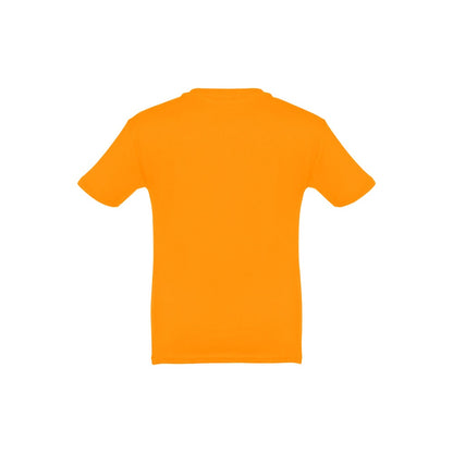 THC QUITO promotional kids' garment in orange (detail view) with custom logo branding