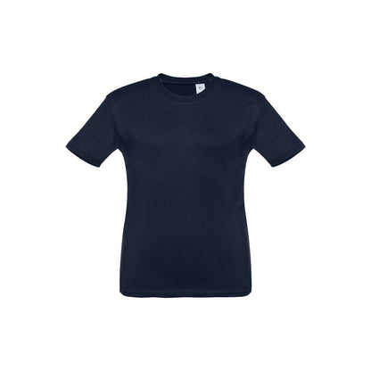 THC QUITO promotional kids' garment in navy blue with custom logo branding