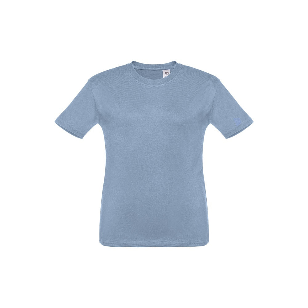 THC QUITO promotional kids' garment in pastel blue with custom logo branding