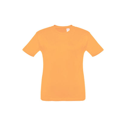 THC QUITO promotional kids' garment in coral orange with custom logo branding