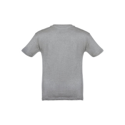 THC QUITO promotional kids' garment in heather light grey (detail view) with custom logo branding