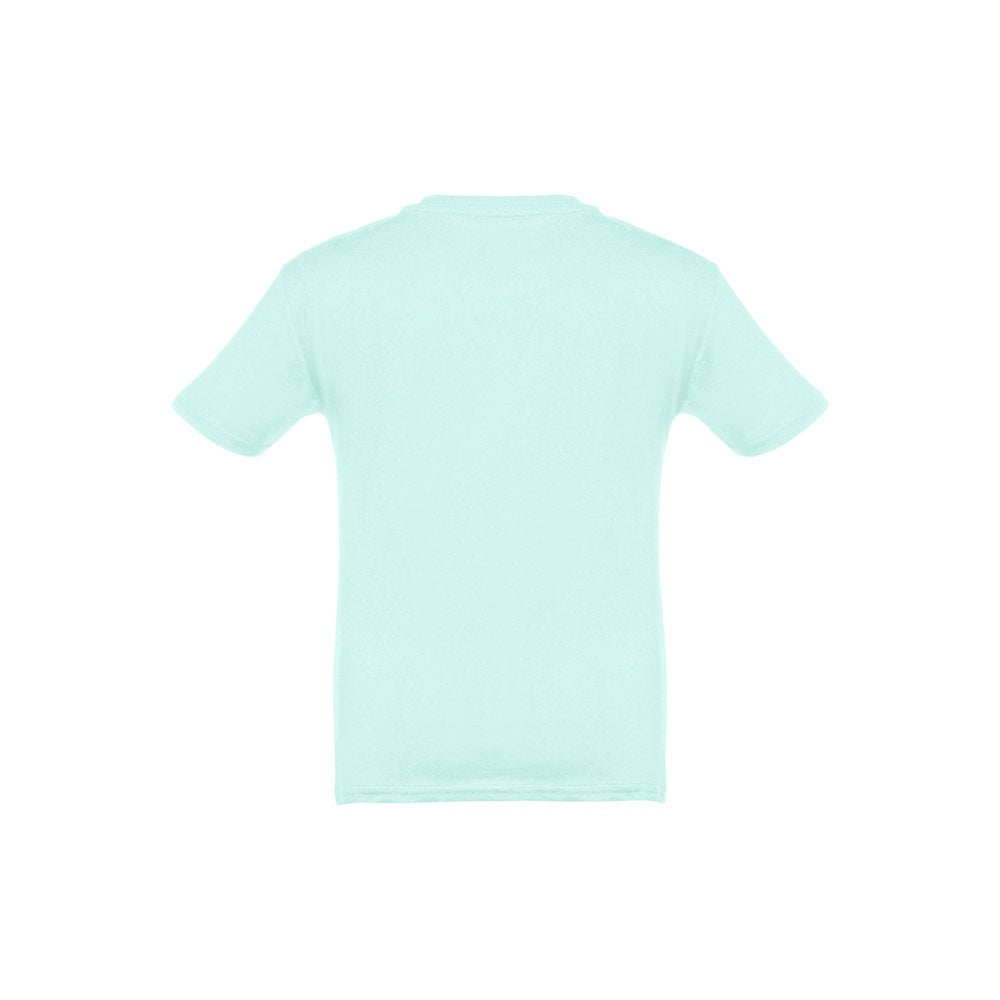 THC QUITO promotional kids' garment in mint green (detail view) with custom logo branding