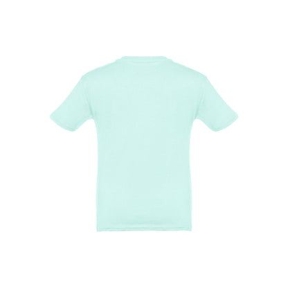 THC QUITO promotional kids' garment in mint green (detail view) with custom logo branding