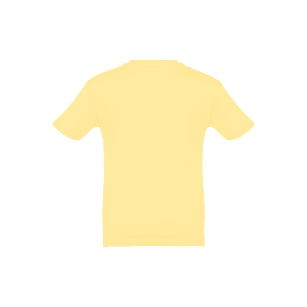 THC QUITO promotional kids' garment in digital yellow (detail view) with custom logo branding